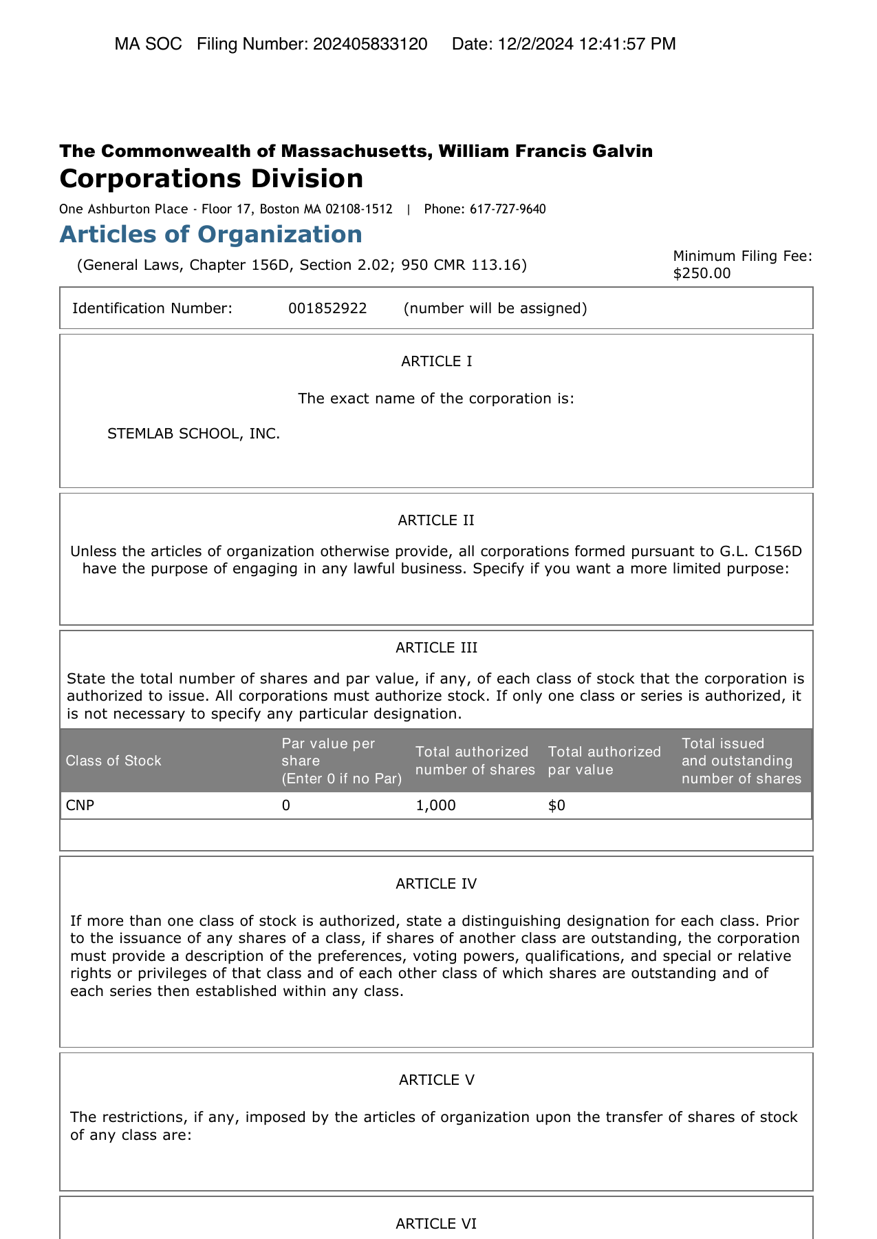 Письмо Middle States Association о Stemlab School LLC
